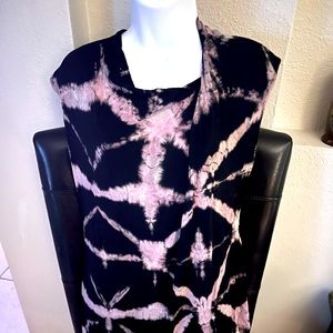 Urban X asymmetrical black and pink tie dye top Sz S